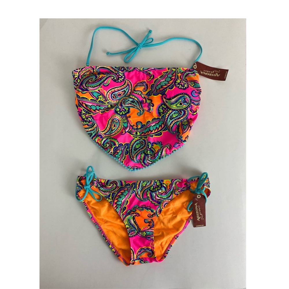 Arizona Womans 2 pc Bikini Pink/Orange Small/Med